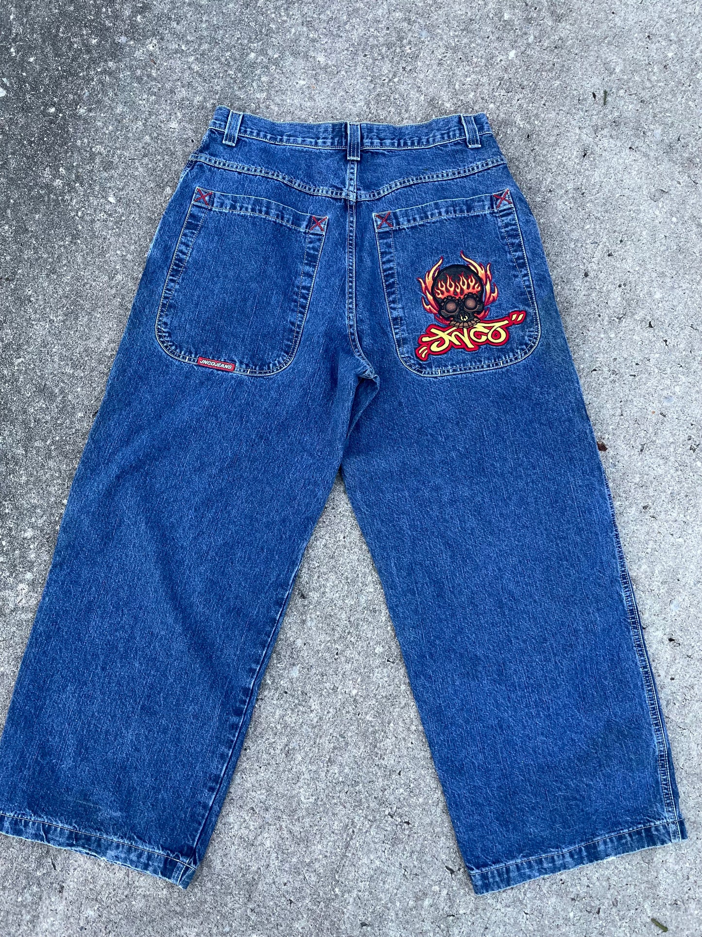 1990s JNCO Flaming Skull 38x32