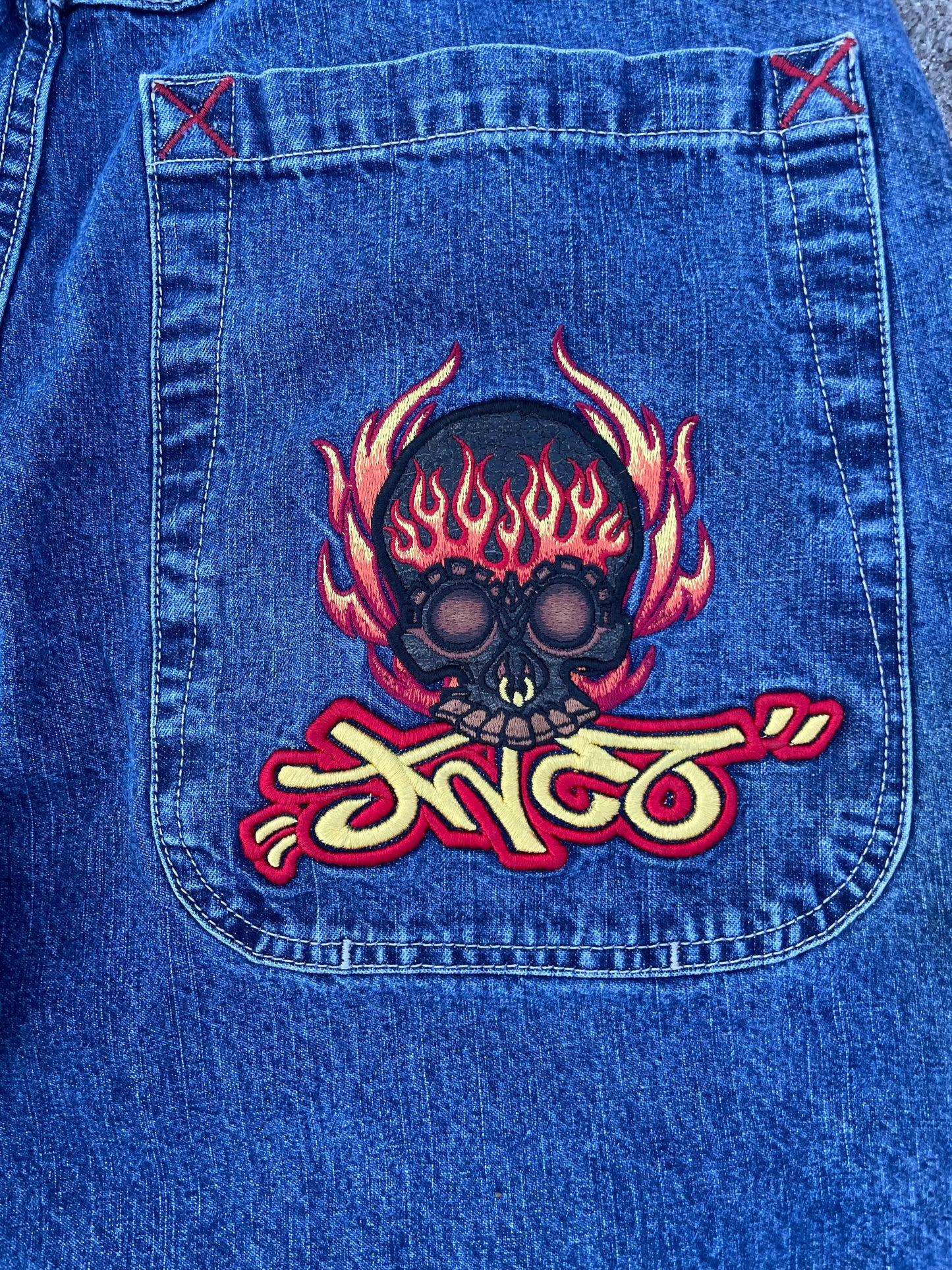 1990s JNCO Flaming Skull 38x32
